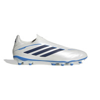 adidas Copa Pure IV League Sans Lacets Gazon Naturel Chaussures de Foot (FG) Blanc Bleu Bleu Foncé