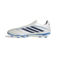 adidas Copa Pure IV League Sans Lacets Gazon Naturel Chaussures de Foot (FG) Blanc Bleu Bleu Foncé