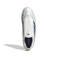 adidas Copa Pure IV League Sans Lacets Gazon Naturel Chaussures de Foot (FG) Blanc Bleu Bleu Foncé