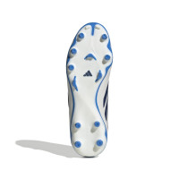 adidas Copa Pure IV League Sans Lacets Gazon Naturel Chaussures de Foot (FG) Blanc Bleu Bleu Foncé