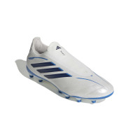 adidas Copa Pure IV League Sans Lacets Gazon Naturel Chaussures de Foot (FG) Blanc Bleu Bleu Foncé