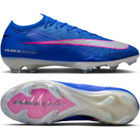 Nike Zoom Mercurial Vapor 16 Elite Gazon Naturel Chaussures de Foot (FG) Bleu Blanc Rose Vif
