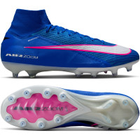 Nike Zoom Mercurial Superfly 10 Elite Gazon Artificiel Chaussures de Foot (AG) Bleu Blanc Rose Vif