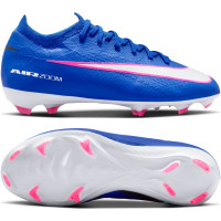 Nike Zoom Mercurial Vapor 16 Pro Gazon Naturel Chaussures de Foot (FG) Enfants Bleu Blanc Rose