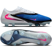 Nike Phantom 6 Low Elite Gras Voetbalschoenen (FG) Blauw Wit Felroze