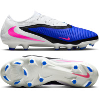 Nike Phantom 6 Low Pro Gazon Naturel Chaussures de Foot (FG) Bleu Blanc Rose Vif