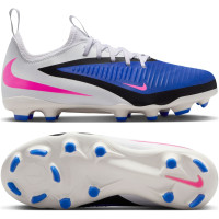 Nike Phantom 6 Low Academy Gras / Kunstgras Voetbalschoenen (MG) Kids Blauw Wit Felroze