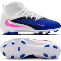 Nike Phantom 6 High Club Gras / Kunstgras Voetbalschoenen (MG) Kids Blauw Wit Felroze