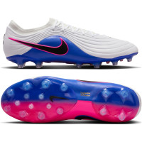 Nike Tiempo Maestro Elite Gazon Artificiel Chaussures de Foot (AG) Blanc Bleu Rose Vif