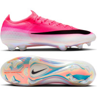 Nike Mercurial Vapor 17 Elite Gazon Naturel Chaussures de Foot (FG) Rose Vif Blanc Noir