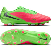 Nike Phantom 6 Low Haaland Academy Gazon Naturel Artificiel Chaussures de Foot (MG) Vert Vif Rouge Noir