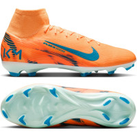 Nike Zoom Mercurial Superfly 10 Mbappé Pro Gras Voetbalschoenen (FG) Lichtoranje Turquoise