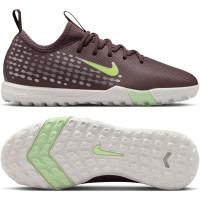Nike Zoom Mercurial Vapor 16 Mbappé Academy Turf Voetbalschoenen (TF) Kids Bruin Neongeel Zilver