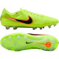 Nike Tiempo Legend 10 Elite Gazon Naturel Chaussures de Foot (FG) Jaune Vif Noir Orange