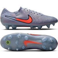 Nike Tiempo Legend 10 Elite IJzeren-Nop Voetbalschoenen (SG) Anti-Clog Lichtblauw Felrood Zwart