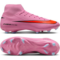 Nike Zoom Mercurial Superfly 10 Academy Gras / Kunstgras Voetbalschoenen (MG) Roze Felrood Lichtblauw