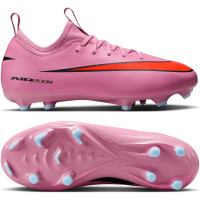Nike Zoom Mercurial Vapor 16 Academy Gras / Kunstgras Voetbalschoenen (MG) Kids Roze Felrood Lichtblauw