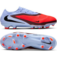 Nike Phantom 6 Low Pro Gazon Naturel Chaussures de Foot (FG) Bleu Clair Rouge Vif Noir