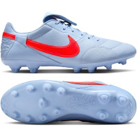 Nike Premier III Gazon Naturel Chaussures de Foot (FG) Bleu Clair Rouge Vif