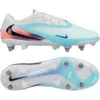 Nike Phantom 6 Low Elite IJzeren-Nop Voetbalschoenen (SG) Pro Player Zilver Turquoise Oranje Blauw