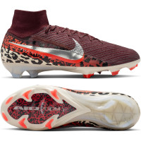 Nike Zoom Mercurial Superfly 10 Elite Gras Voetbalschoenen (FG) Bordeauxrood Zilver Oranje