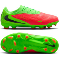 Nike Phantom 6 Low Haaland Pro Gazon Naturel Artificiel Chaussures de Foot (MG) Enfants Vert Vif Rouge Noir