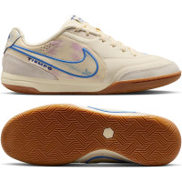 Nike Tiempo Streetgato Chaussures de Foot Street Blanc Cassé Bleu Foncé Bleu Rose