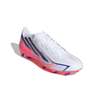 adidas F50 Hyperfast League Gras Voetbalschoenen (FG) Wit Paars Roze