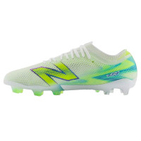 New Balance Furon V9 Elite Gazon Naturel Chaussures de Foot (FG) Blanc Jaune Bleu