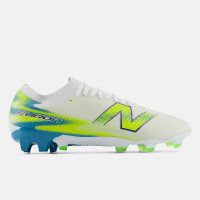 New Balance Furon V9 Team Gazon Naturel Chaussures de Foot (FG) Blanc Jaune Bleu