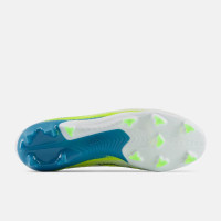 New Balance Furon V9 Team Gazon Naturel Chaussures de Foot (FG) Blanc Jaune Bleu