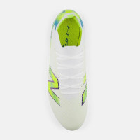 New Balance Furon V9 Team Gazon Naturel Chaussures de Foot (FG) Blanc Jaune Bleu