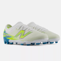 New Balance Furon V9 Team Gras Voetbalschoenen (FG) Kids Wit Geel Blauw