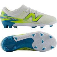 New Balance Furon V9 Team Gras Voetbalschoenen (FG) Kids Wit Geel Blauw