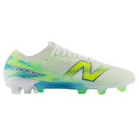 New Balance Furon V9 Elite Gazon Naturel Chaussures de Foot (FG) Blanc Jaune Bleu