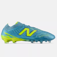 New Balance Tekela V5 Elite Low Gazon Naturel Chaussures de Foot (FG) Bleu Métallique Jaune