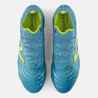 New Balance Tekela V5 Elite Low Gazon Naturel Chaussures de Foot (FG) Bleu Métallique Jaune