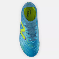 New Balance Tekela V5 Team Low Gras Voetbalschoenen (FG) Kids Metallic Blue Geel