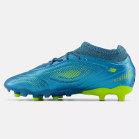 New Balance Tekela V5 Team Low Gras Voetbalschoenen (FG) Kids Metallic Blue Geel