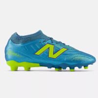 New Balance Tekela V5 Team Low Gras Voetbalschoenen (FG) Kids Metallic Blue Geel