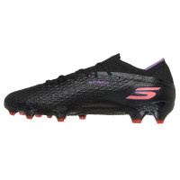 Skechers SKX_2 Elite Gazon Naturel Chaussures de Foot (FG) Noir Mauve Néon