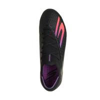 Skechers SKX_2 Elite Gazon Naturel Chaussures de Foot (FG) Noir Mauve Néon