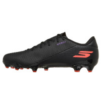 Skechers SKX_2 Low Academy Gazon Naturel Chaussures de Foot (FG) Noir Mauve Néon
