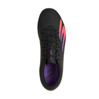 Skechers SKX_2 Low Academy Gazon Naturel Chaussures de Foot (FG) Noir Mauve Néon