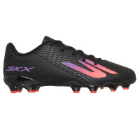 Skechers SKX_2 Gazon Naturel Artificiel Chaussures de Foot (MG) Enfants Noir Mauve Néon