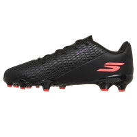 Skechers SKX_2 Gazon Naturel Artificiel Chaussures de Foot (MG) Enfants Noir Mauve Néon