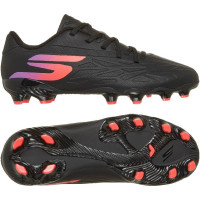 Skechers Razor 2 Low Gras / Kunstgras Voetbalschoenen (MG) Kids Zwart Paars Neon