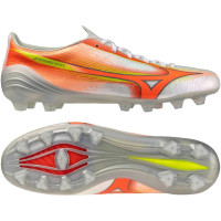 Mizuno Alpha III Elite Gras Voetbalschoenen (FG) Wit Oranje Limoen