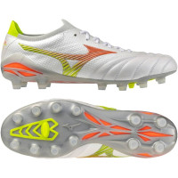 Mizuno Morelia Neo V Beta Japan Gazon Naturel Chaussures de Foot (FG) Blanc Orange Lime