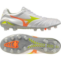 Mizuno Monarcida Neo III Elite Gras Voetbalschoenen (FG) Wit Limoen Oranje